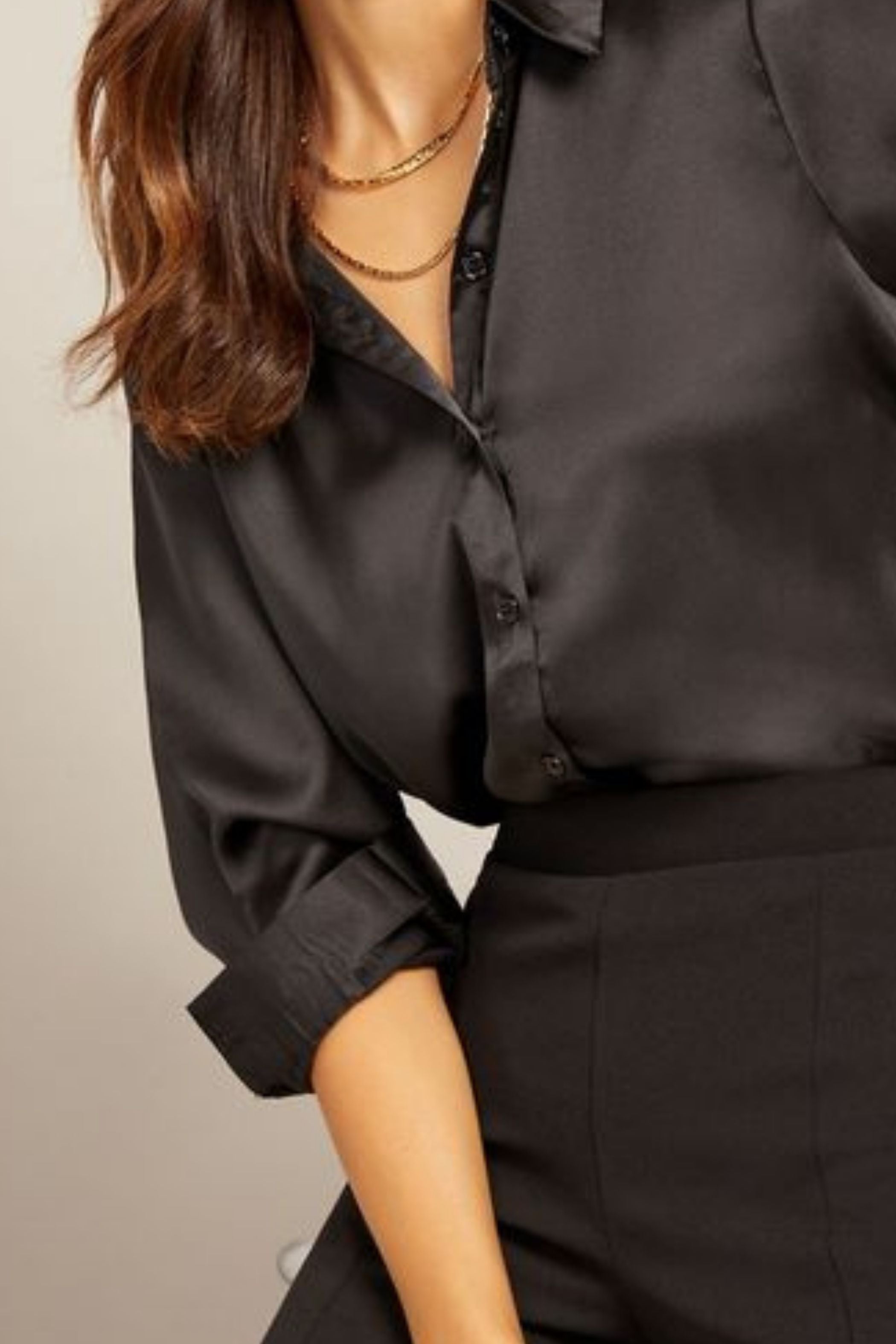 BLACK SATIN SHIRT 1